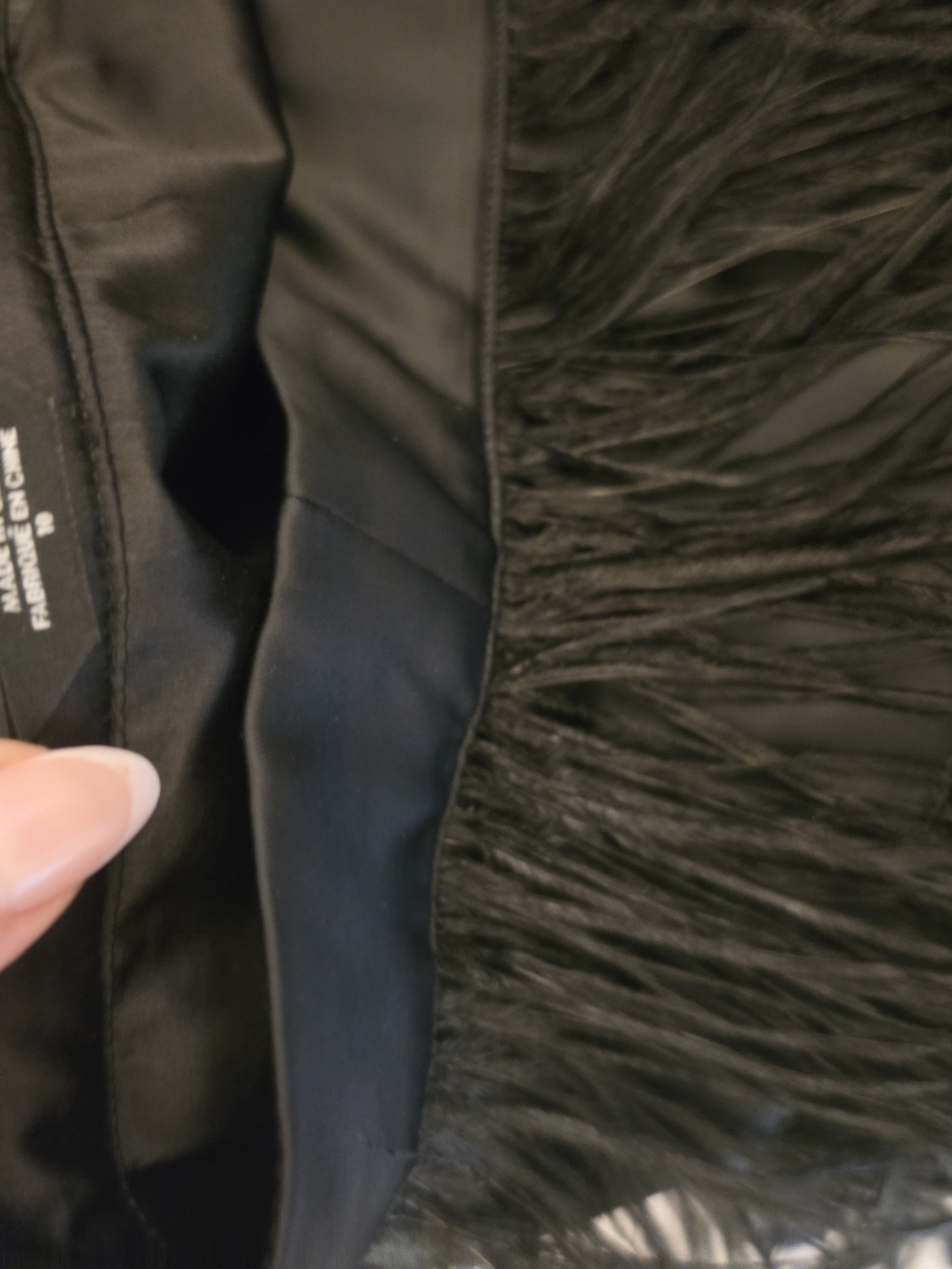 Bebe Black Feather-Trim Mini Skirt - Picture 3 of 8